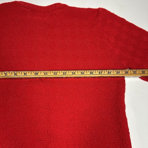 Vtg Cuddle Knit Cardigan Sweater Women Red Cable Knit Acrylic USA 70s Sz M ?! - Picture 7 of 8